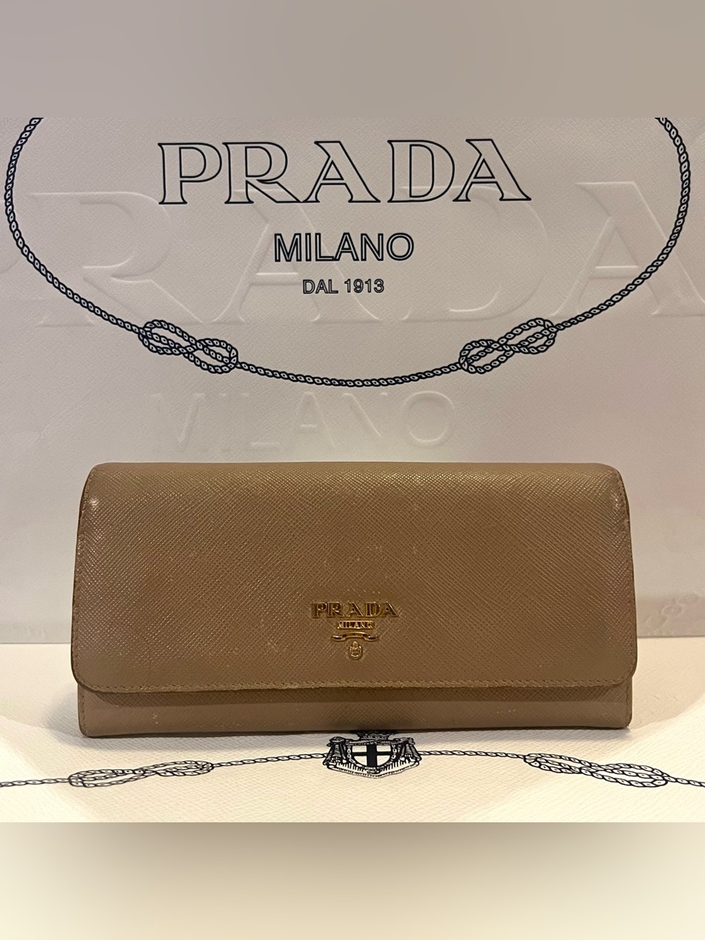 Prada Saffiano Leather Continental Wallet - Picture 1 of 16